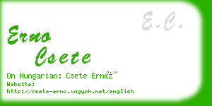 erno csete business card